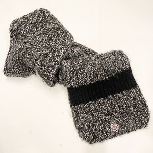 Moncler Chunky Black White Marled Scarf Italy